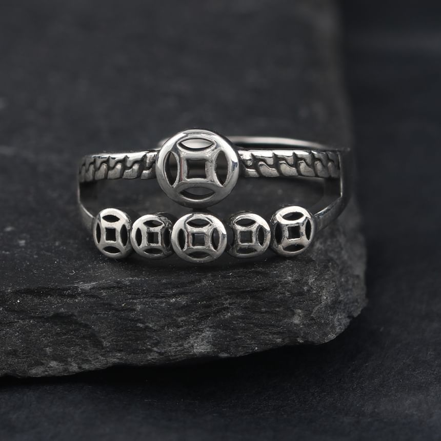 Coin Accent Open Ring