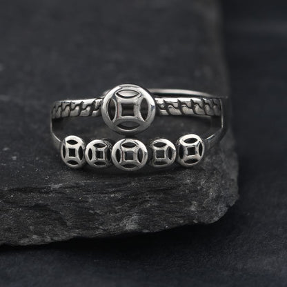 Coin Accent Open Ring