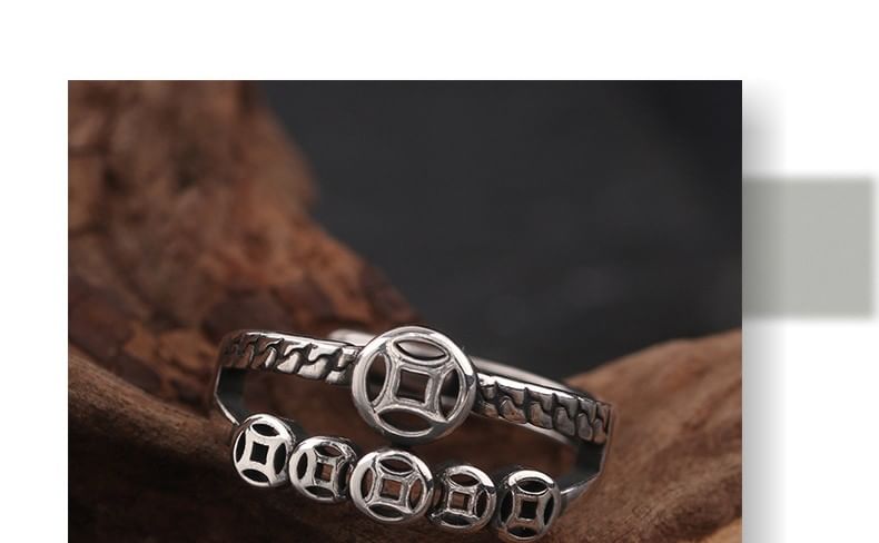 Coin Accent Open Ring