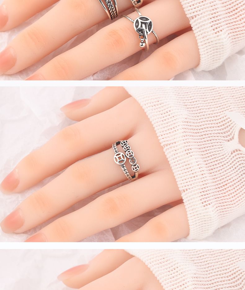 Coin Accent Open Ring
