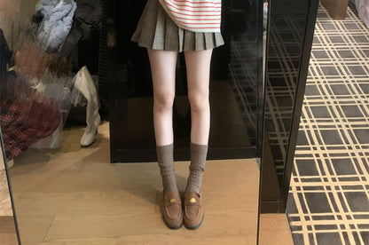 Loose-Fit Off-Shoulder Pullover with Stripes