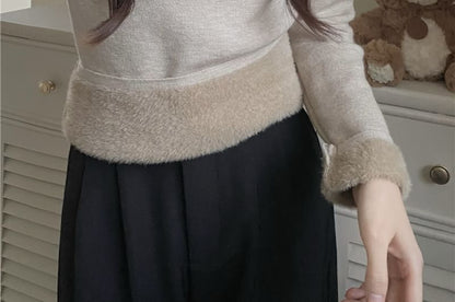 Mock Neck Pullover Knit Top in Solid Color