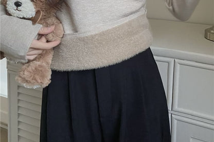 Mock Neck Pullover Knit Top in Solid Color