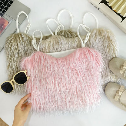 Fluffy Solid Cami with Cropped Silhouette