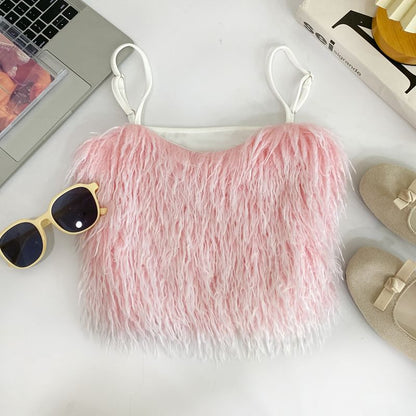 Fluffy Solid Cami with Cropped Silhouette