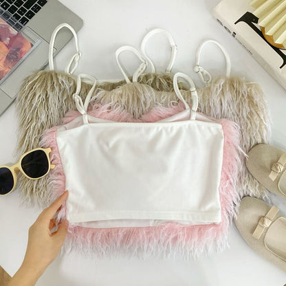 Fluffy Solid Cami with Cropped Silhouette
