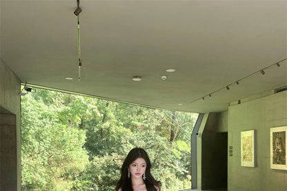 Halter Plain Knot Sheath Evening Dress