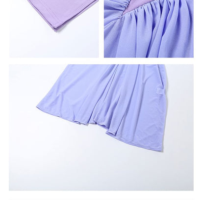 Long-Sleeve Notch Neck Ruched Panel Maxi Sheath Dress