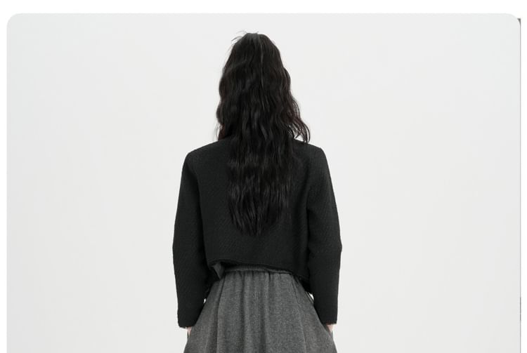 Elastic Waist Plain Midi A-Line Skirt