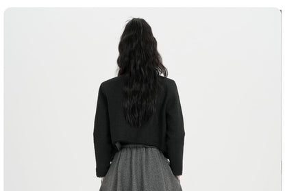Elastic Waist Plain Midi A-Line Skirt