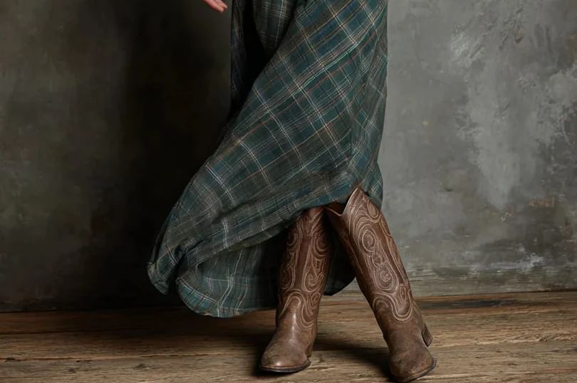 Long Sleeve Collared Plaid Maxi A-Line Shirt Dress