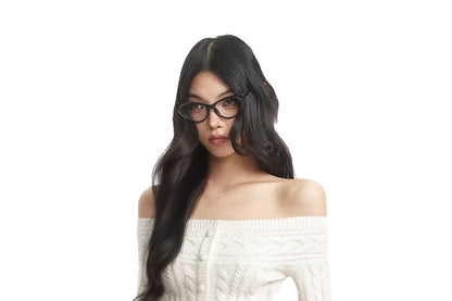Off-Shoulder Knit Cable Sweater with Buttons