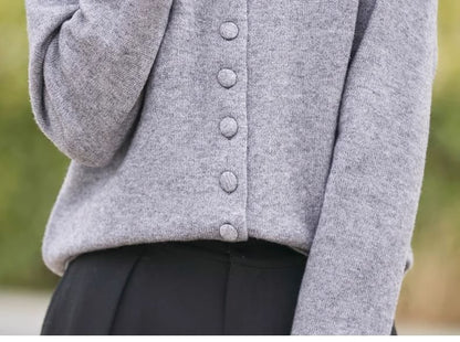 Hooded Plain Button Up Cardigan