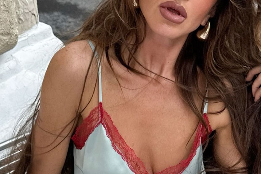 V-Neck Lace Trim Satin Camisole Top