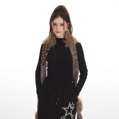 Solid Mock Neck Long-Sleeve Pullover