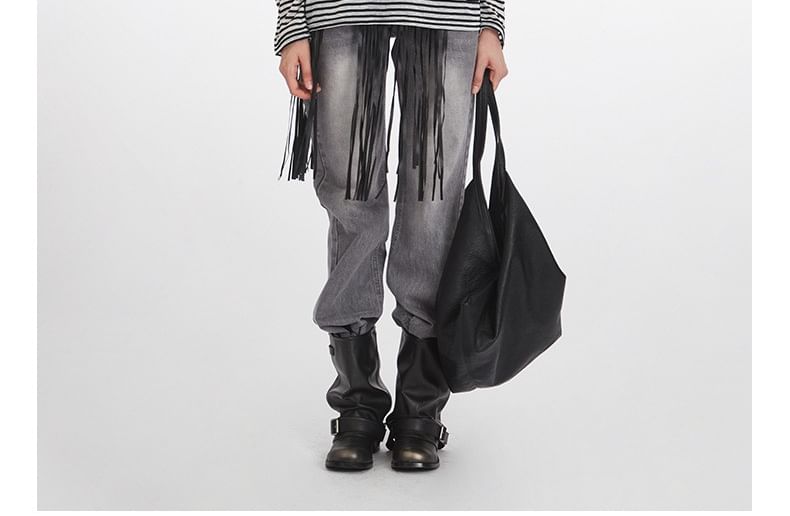 Off-Shoulder Striped Long-Sleeve Top