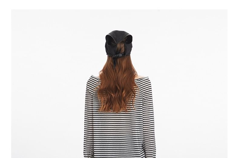 Off-Shoulder Striped Long-Sleeve Top