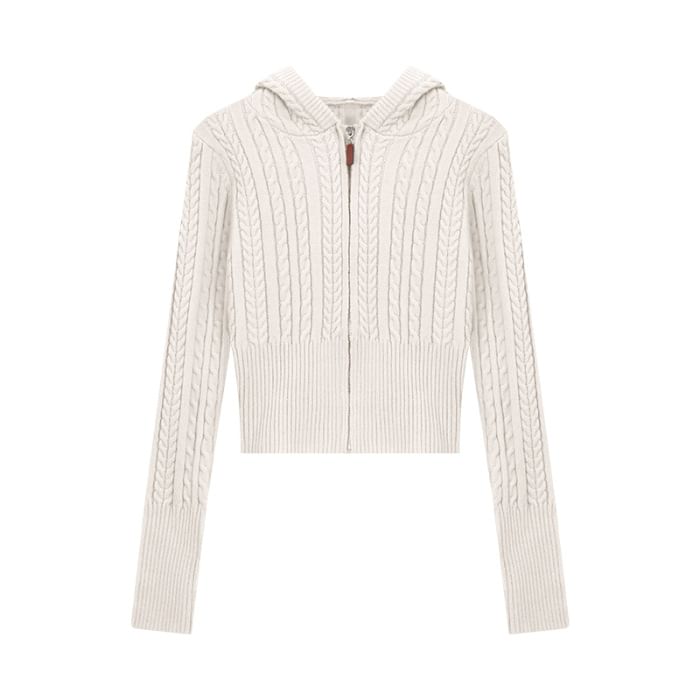 Chunky Zip-Up Cropped Knit Sweater