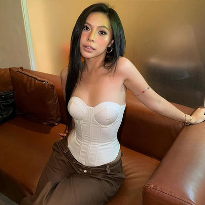 Solid Tube Bustier Cami Top