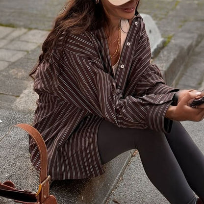 Striped Pocket-Front Long-Sleeve Shirt