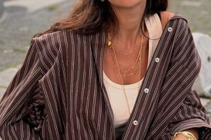 Striped Pocket-Front Long-Sleeve Shirt