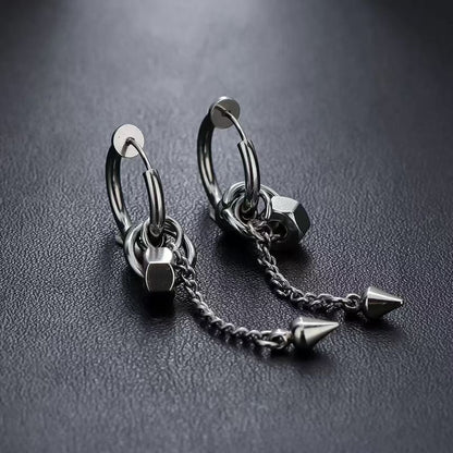 Nut Stainless Steel Dangle Earring / Clip On Earring / Set
