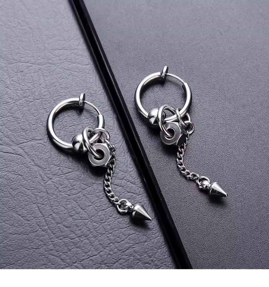 Nut Stainless Steel Dangle Earring / Clip On Earring / Set