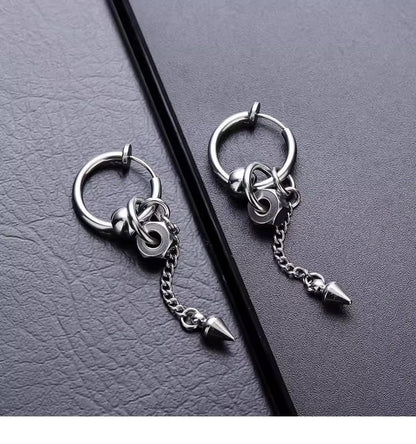 Nut Stainless Steel Dangle Earring / Clip On Earring / Set