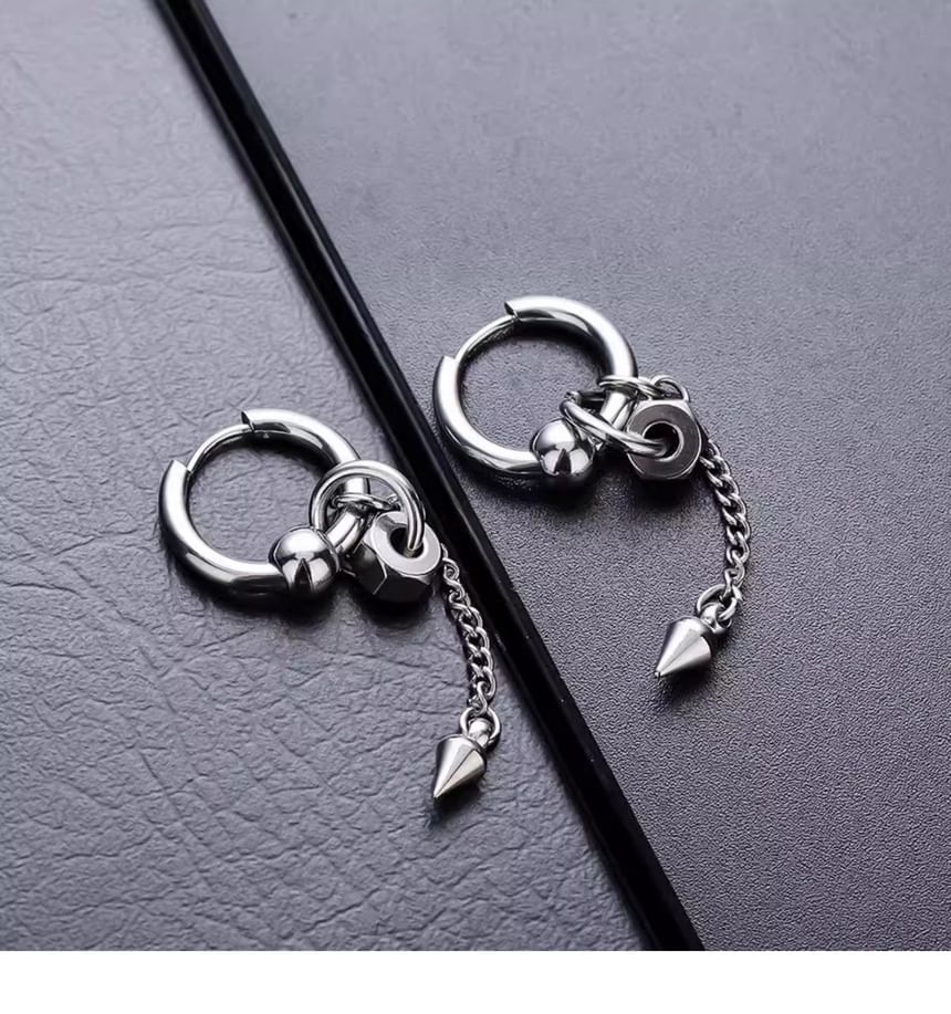 Nut Stainless Steel Dangle Earring / Clip On Earring / Set