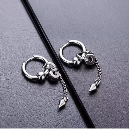 Nut Stainless Steel Dangle Earring / Clip On Earring / Set