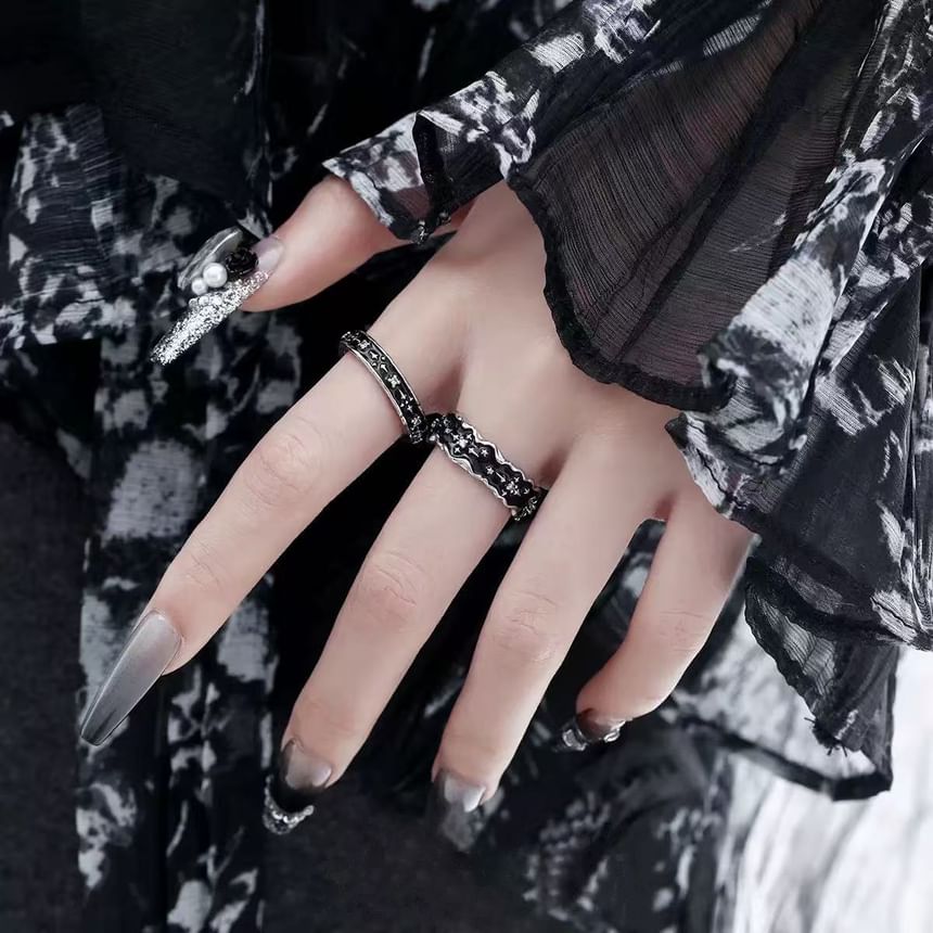 Embossed Stainless Steel Open Ring (Various Designs)