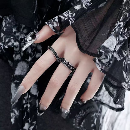 Embossed Stainless Steel Open Ring (Various Designs)