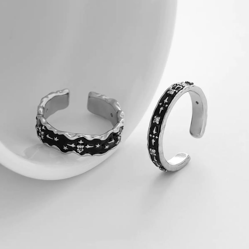 Embossed Stainless Steel Open Ring (Various Designs)