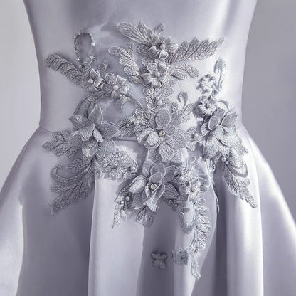 Off Shoulder Embroidered Midi A-Line Evening Dress