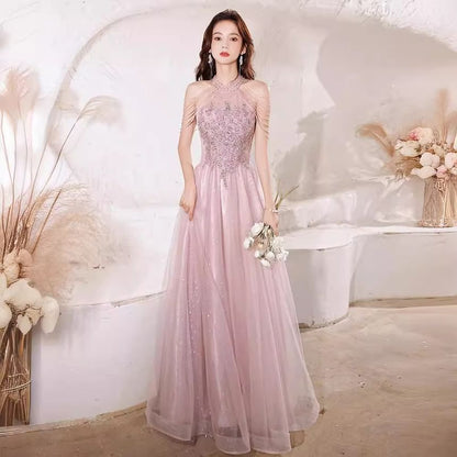 Sleeveless Sequin A-Line Evening Gown / Midi Dress