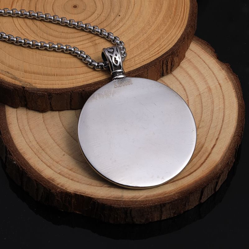 Disc Pendant / Box Chain Necklace
