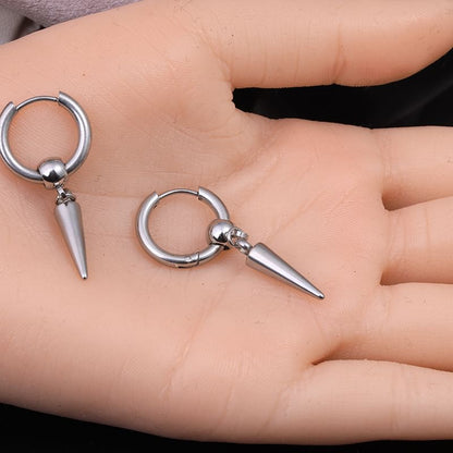 Spike Drop Huggie Earring