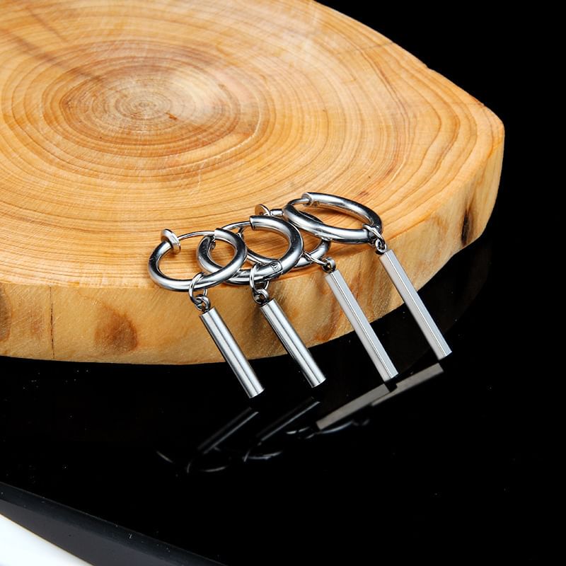 Bar Drop Huggie Earring / Clip-On Earring