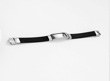 Stainless Steel Panel Silicone Bracelet