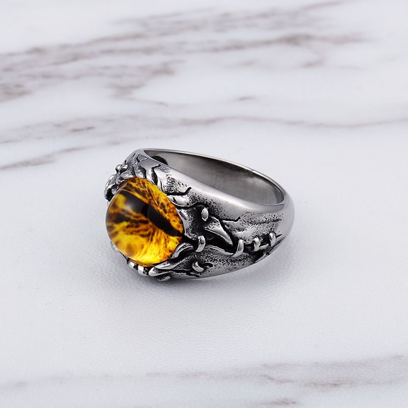 Gemstone Textured Ring