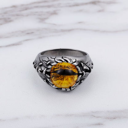 Gemstone Textured Ring