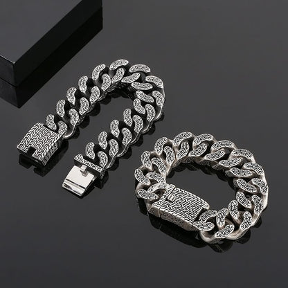 Textured Chain Link Bracelet