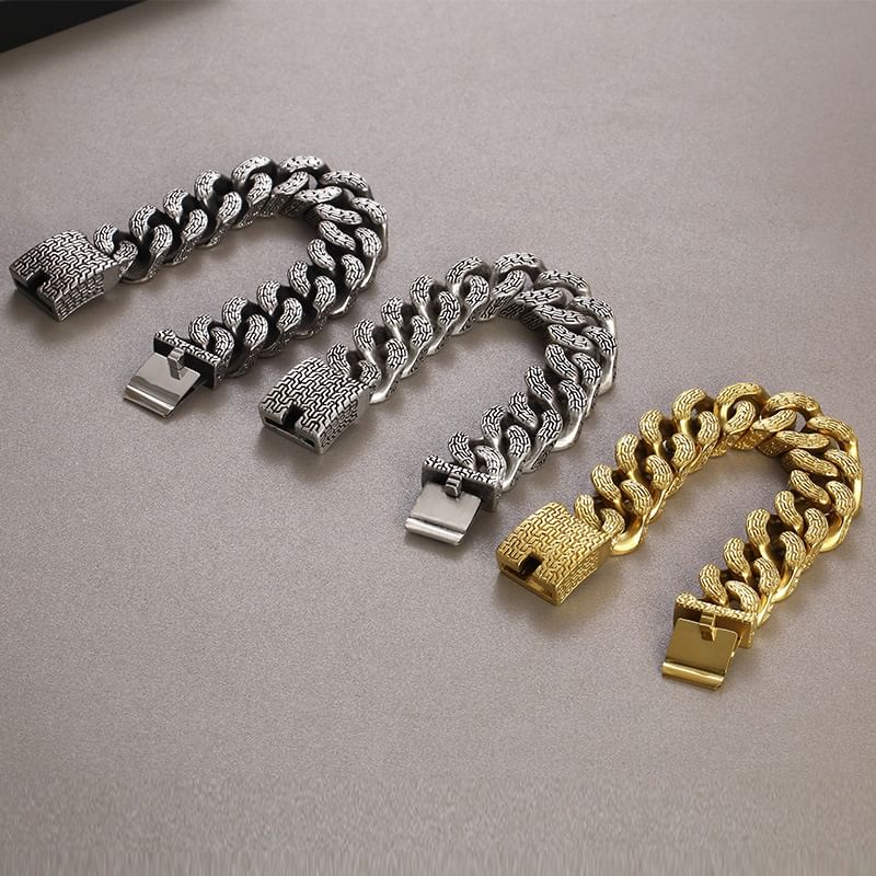 Textured Chain Link Bracelet