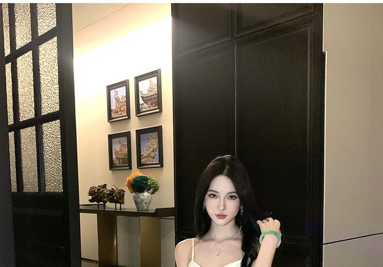 Spaghetti Strap Plain Ruched Satin Sheath Evening Dress