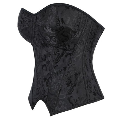 Jacquard Pattern Tube Corset Style Top