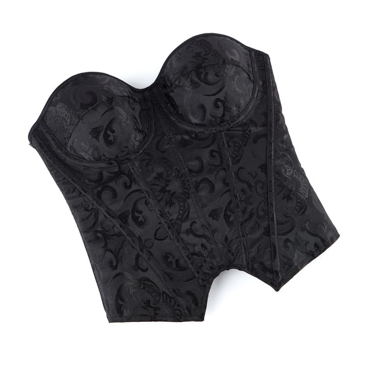 Jacquard Pattern Tube Corset Style Top