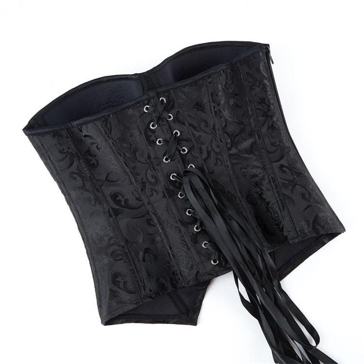 Jacquard Pattern Tube Corset Style Top