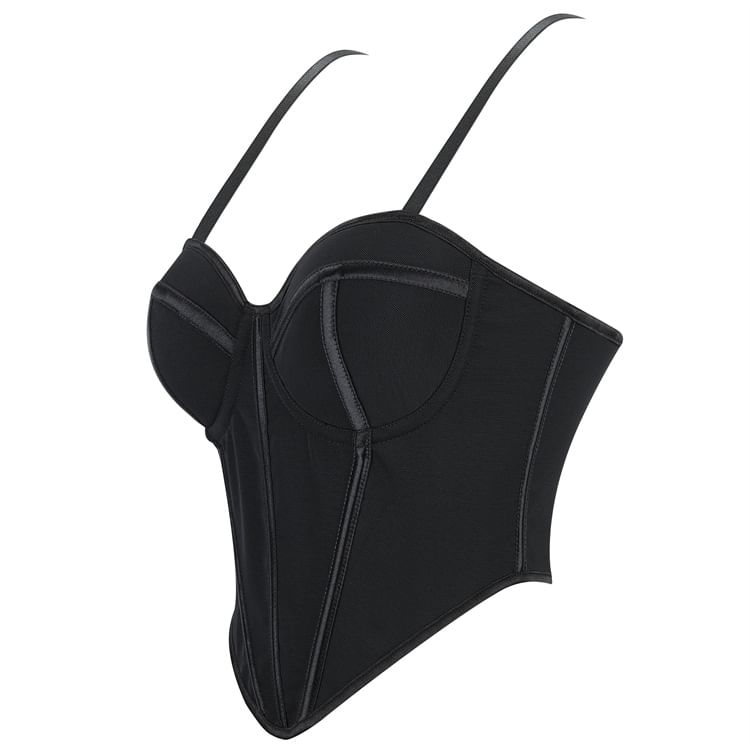 Sheer Mesh Bustier Top in Solid Color