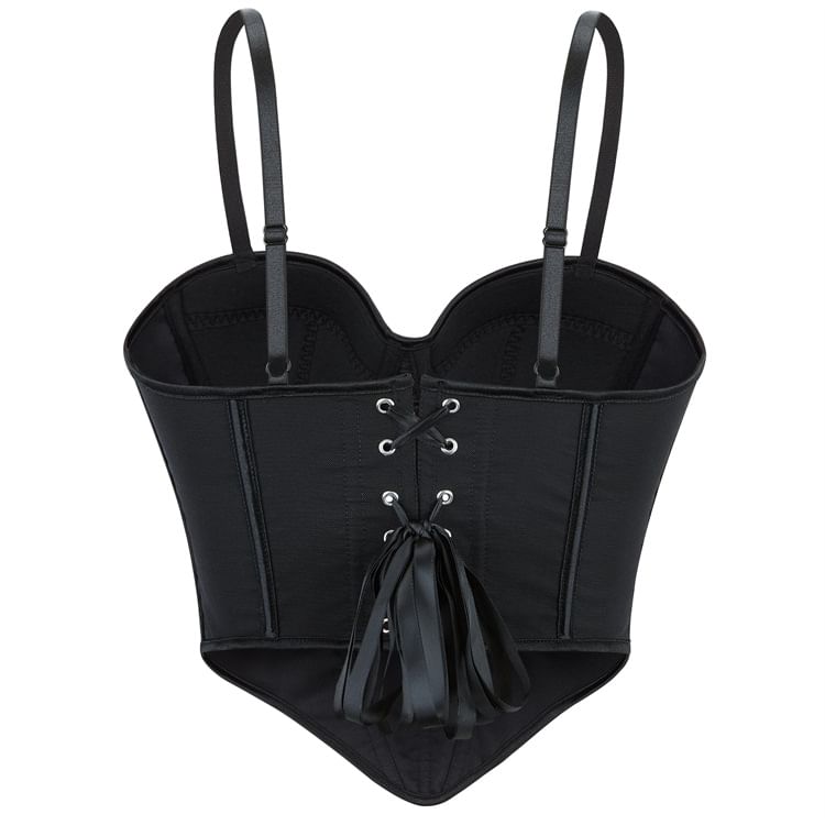 Sheer Mesh Bustier Top in Solid Color
