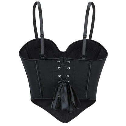 Sheer Mesh Bustier Top in Solid Color